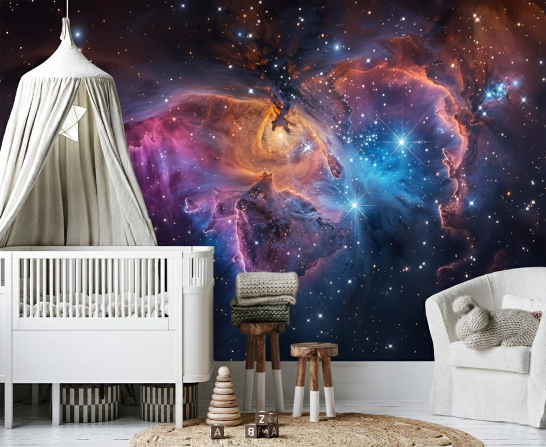 Deep Space Galaxy Wallpaper Kids Room, Nebula Dreams Peel and Stick ...