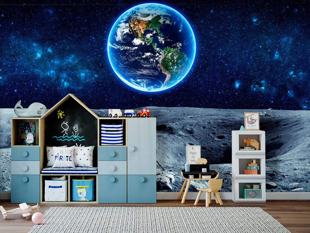 Self Adhesive Space Wallpaper Classroom. Dark Galaxy Wall Etsy