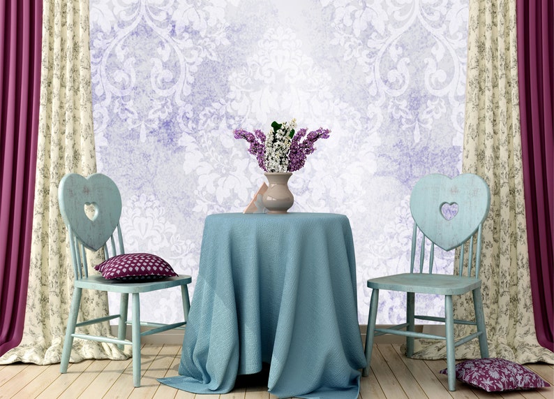 Victorian Wallpaper Damask. Removable Wallpaper Mural. Self Etsy