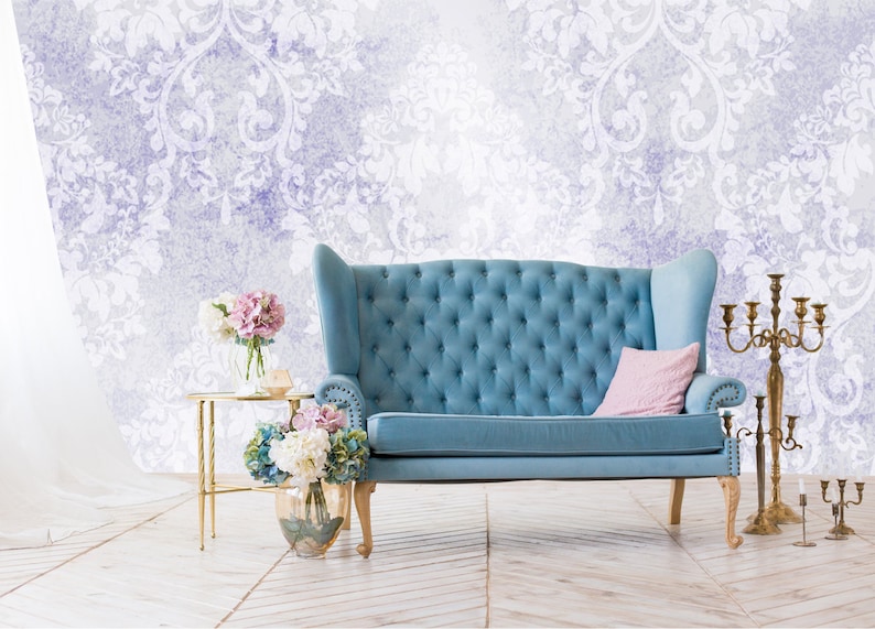 Victorian Wallpaper Damask. Removable Wallpaper Mural. Self Etsy