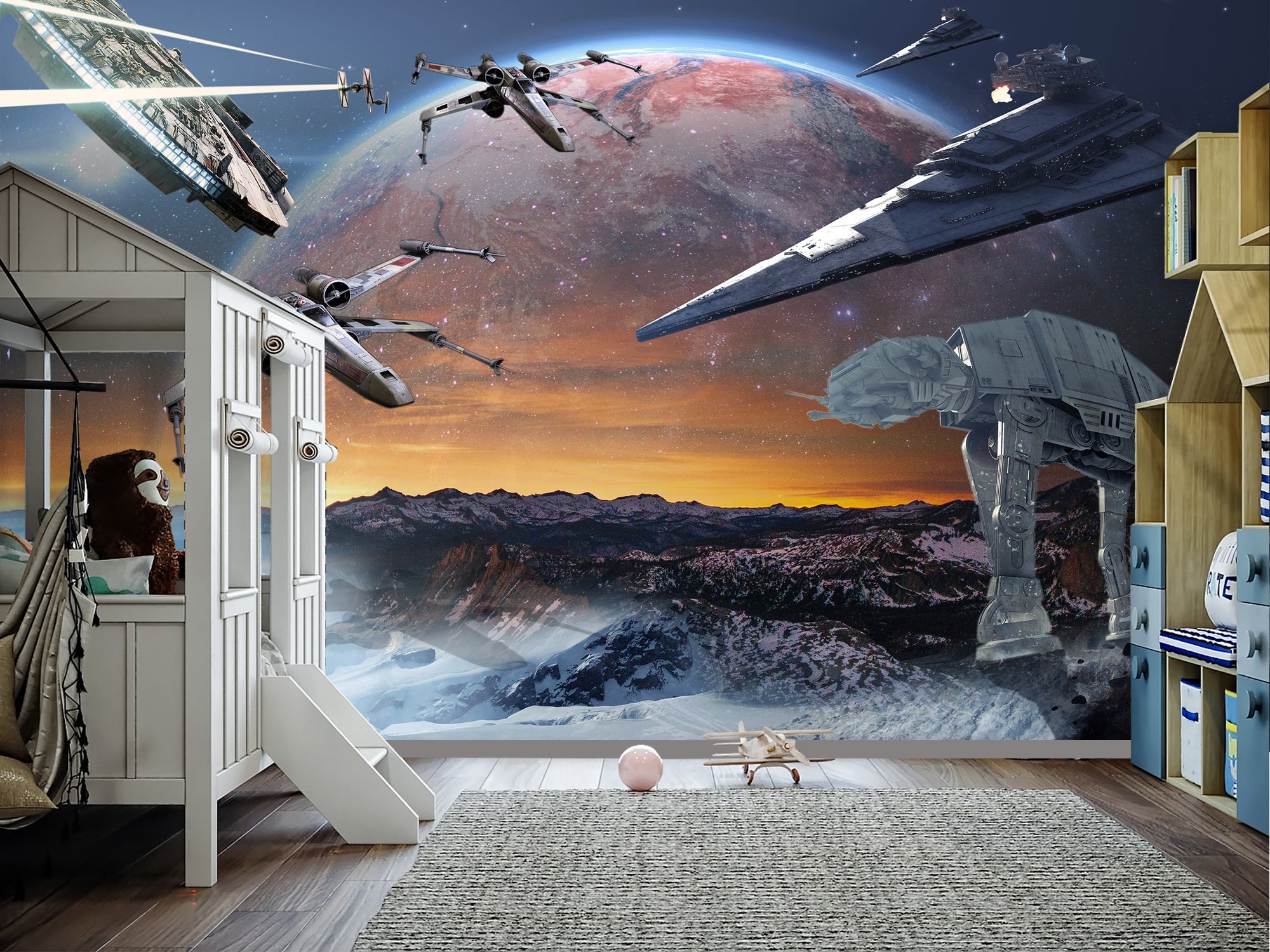 Buy Star Wars Wallpaper Nursery Boy Spaceship Wall Mural Star Online in  India  Etsy