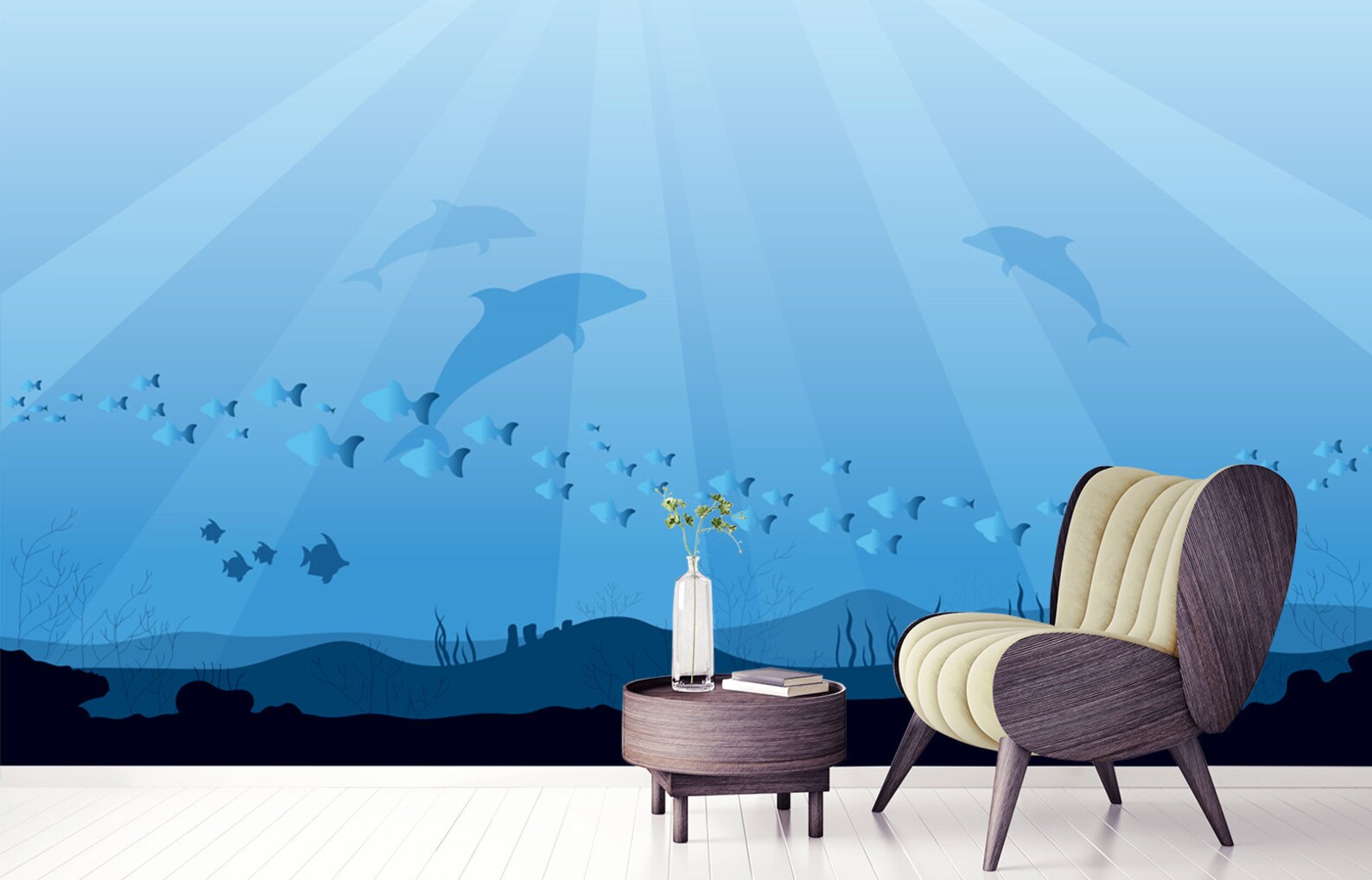 Nautical Wallpaper Nursery. Underwater Wallpaper Kid Room. Etsy