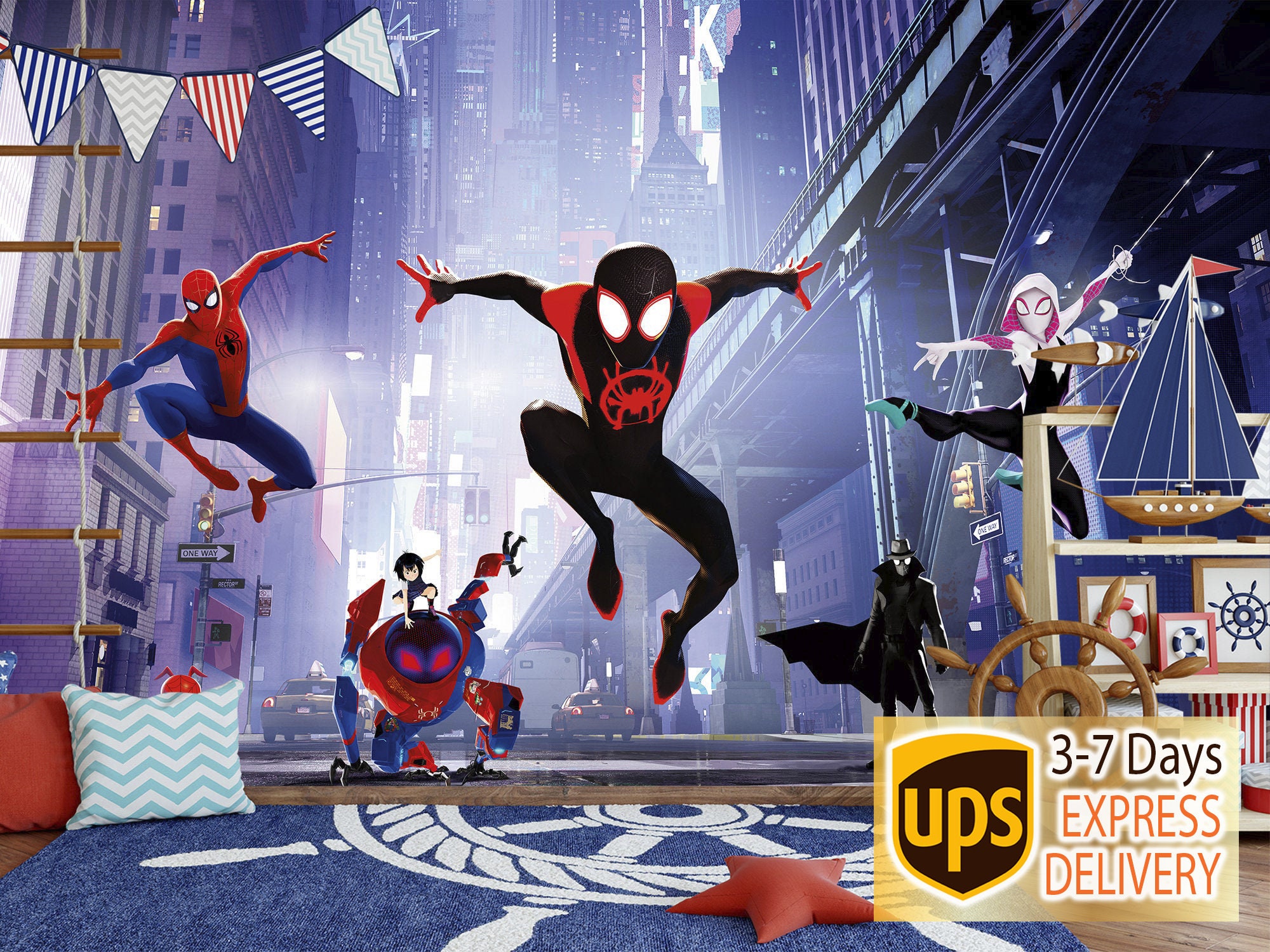 Cartoon Spiderman Wallpaper for Boys Room Spiderman Wall - Etsy UK Cartoon Spiderman Wallpaper for Boys Room Spiderman Wall - Etsy UK