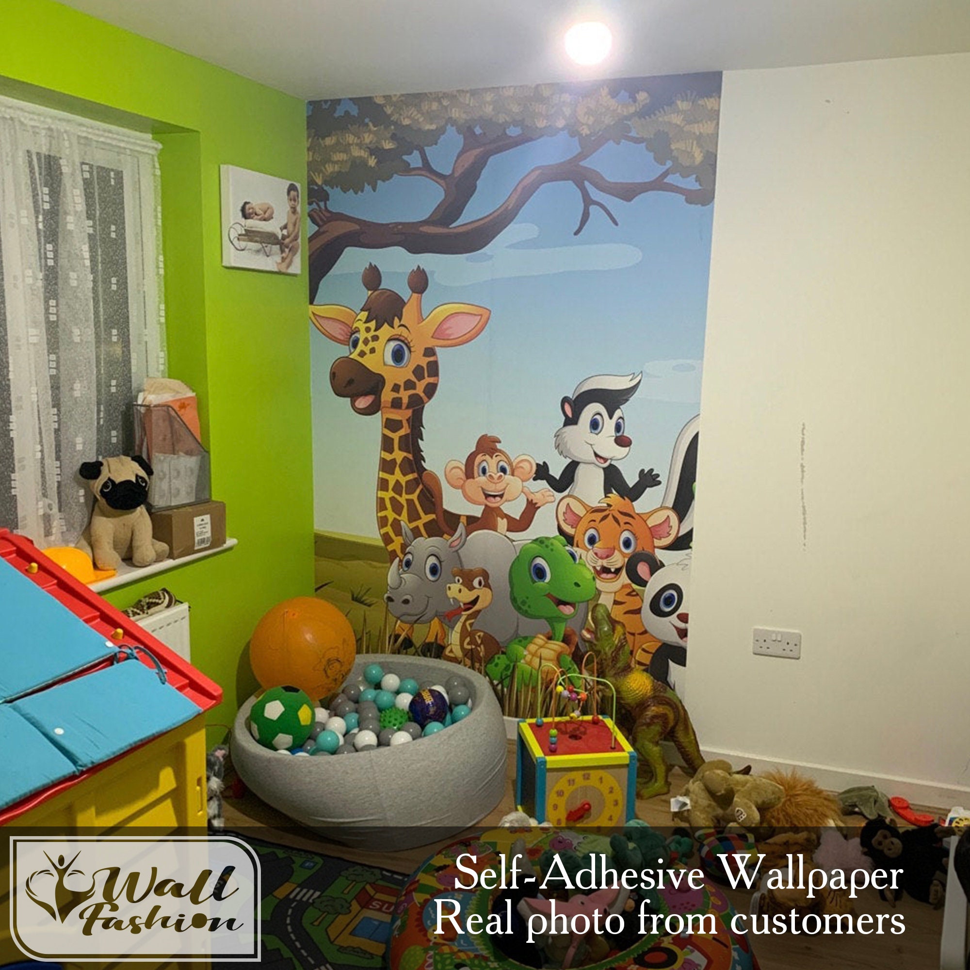 Animals Safari Wallpaper Nursery. Africa Wallpaper. Removable | Etsy