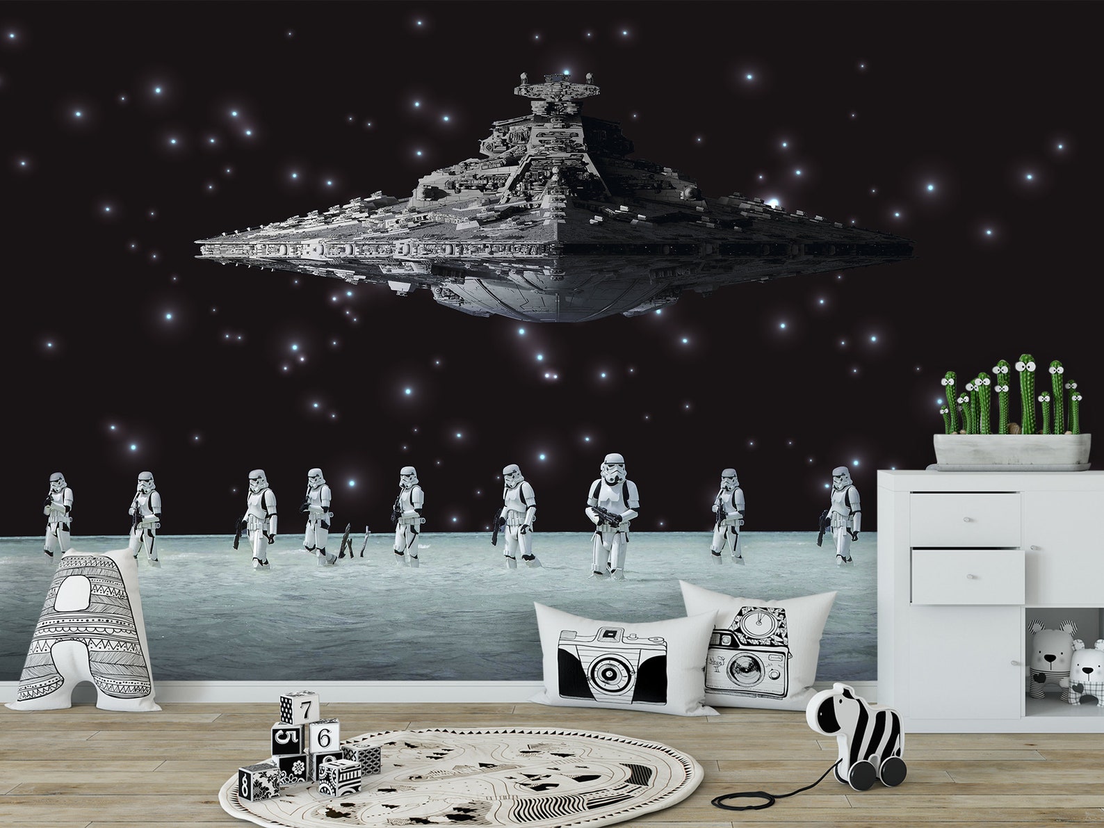 Star Wars Wallpaper Nursery. Spaceship Wall Mural. Darth Vader | Etsy