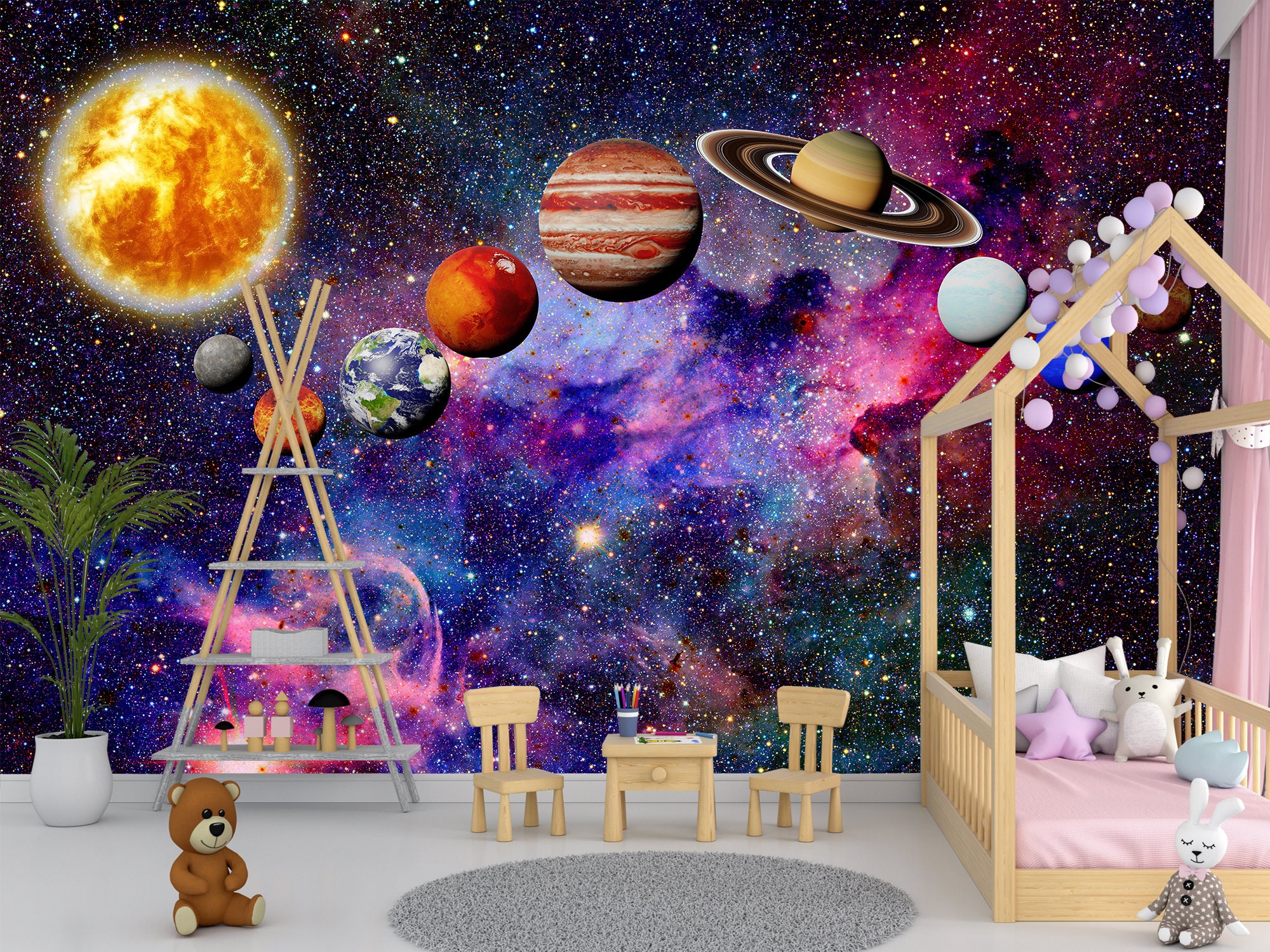 Rainbow Galaxy Solar System Wallpaper Space Wall Mural Kid - Etsy Finland Rainbow Galaxy Solar System Wallpaper Space Wall Mural Kid - Etsy Finland