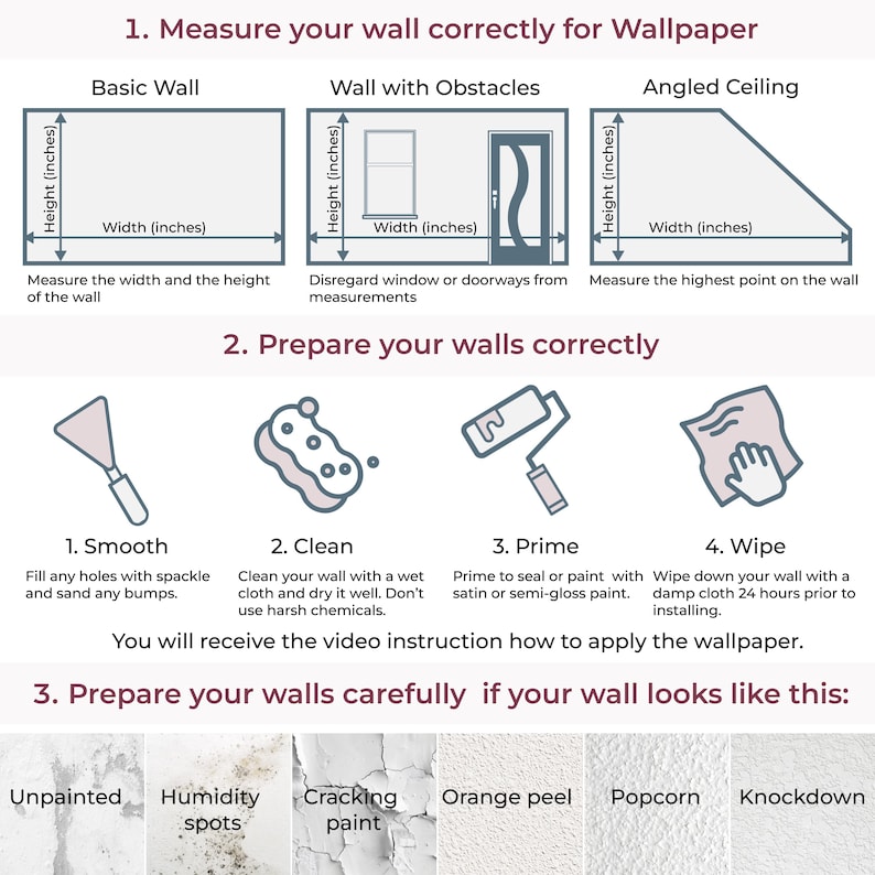 a poster with instructions on how to use wallpaper