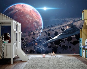 Star Wars Wallpaper Boy Girl Bedroom, Starwars Wall Mural, Spaceship Universe Darth Vader Wallpaper Space Peel Stick Wallpaper Adhesive X567