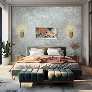 Grey Grunge Wall Mural, Abstract Wallpaper Barbershop Wall Art, Self-Adhesive Wallpaper Peel & Stick, Old Cement Wall Decor Removable X548