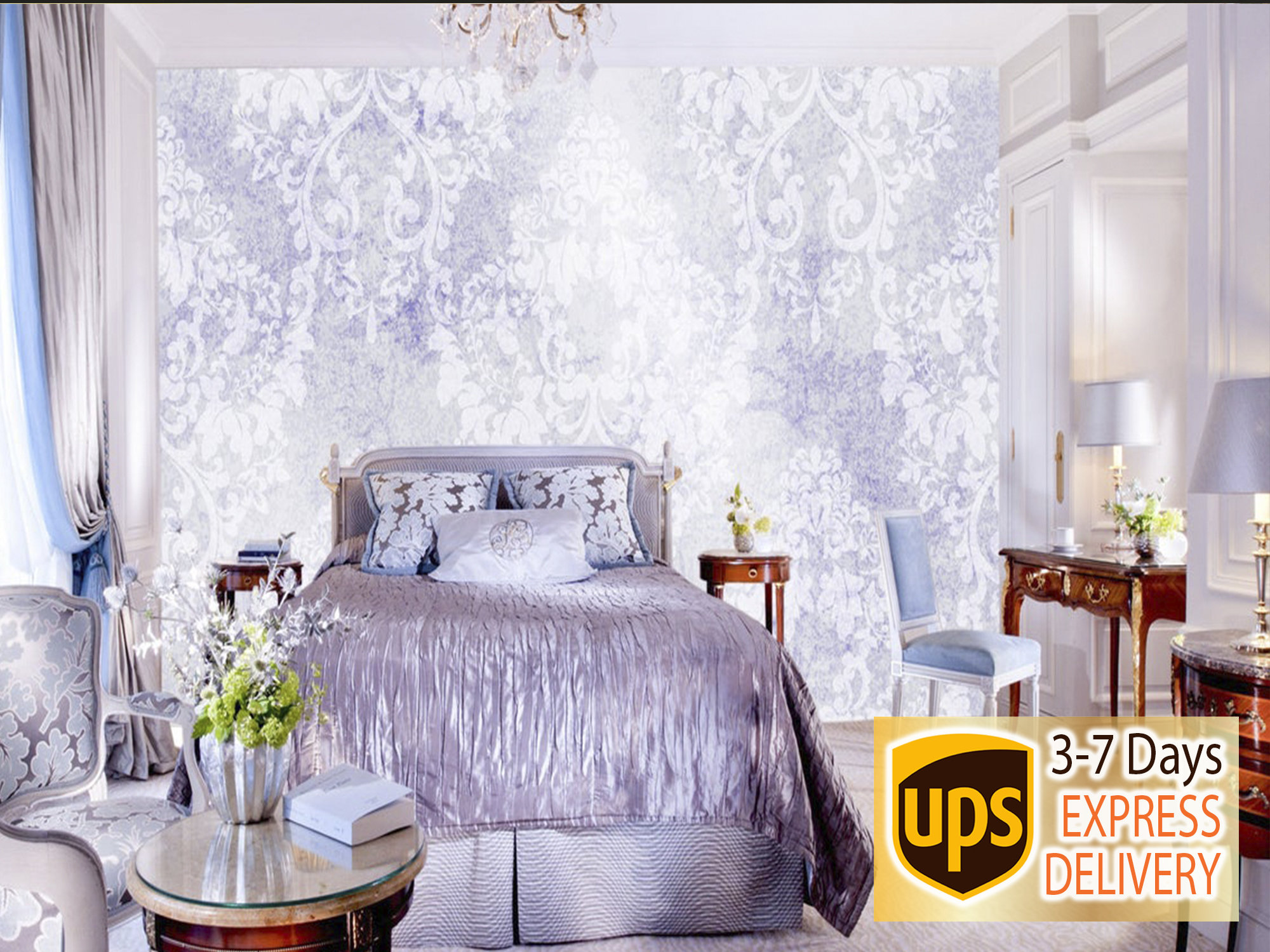 Victorian Wallpaper Damask. Removable Wallpaper Mural. Self Etsy