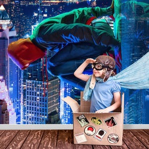 Cartoon Spiderman Wallpaper Boys Game Room Spider Verse Wallpaper Peel Stick Bedroom, Spiderman Wall Mural Nursery Removable Kids Decor X136