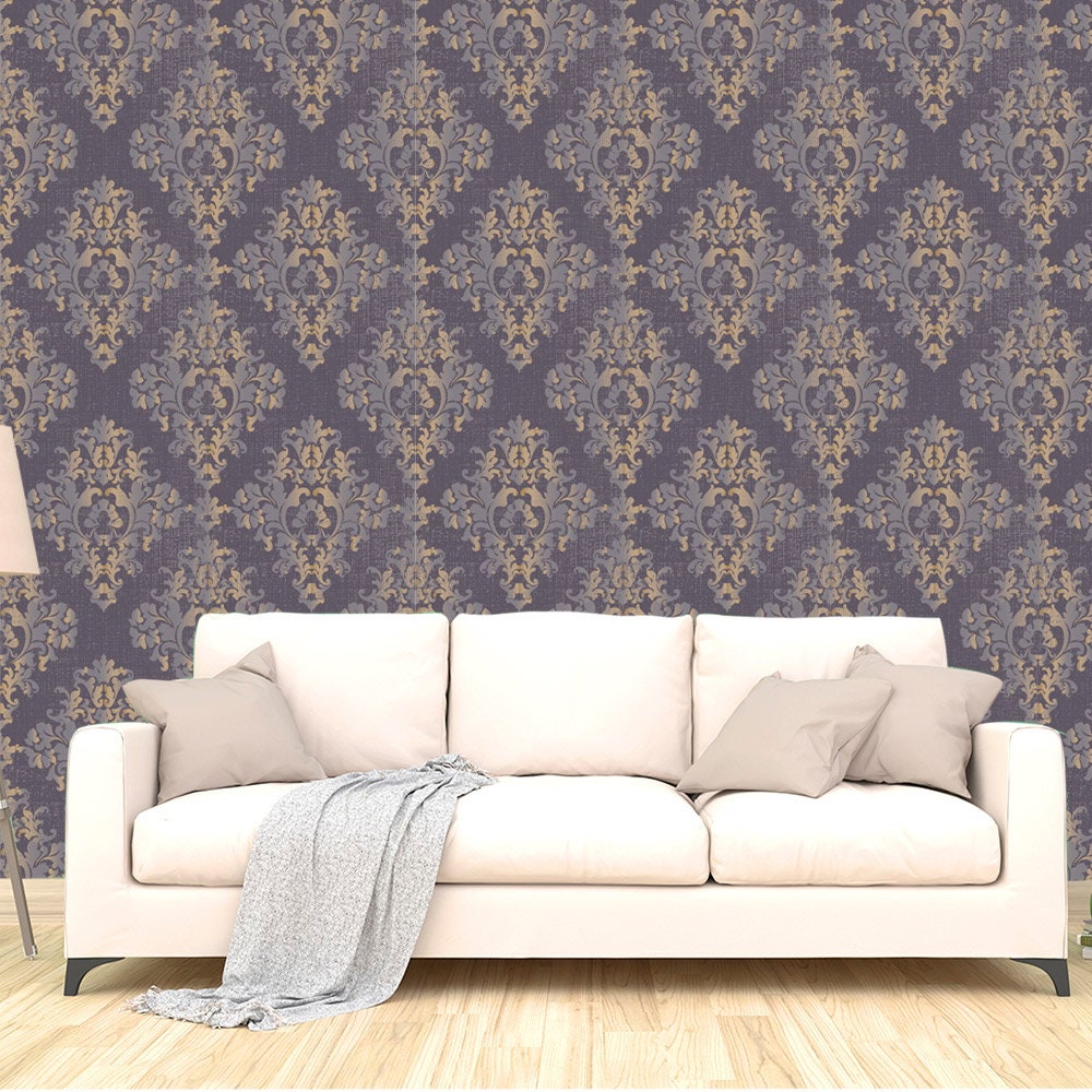 Victorian Wallpaper Damask Removable Wallpaper Mural Self Etsy