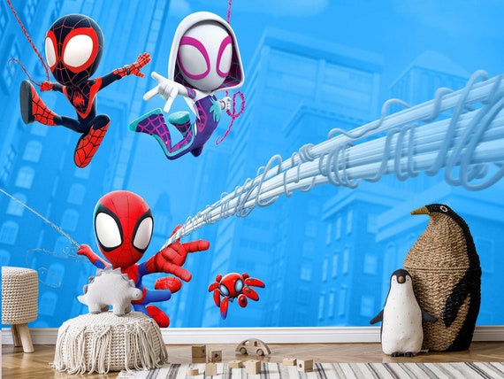 Superhero Spider and His Amazing Friends Wallpaper Peel Stick