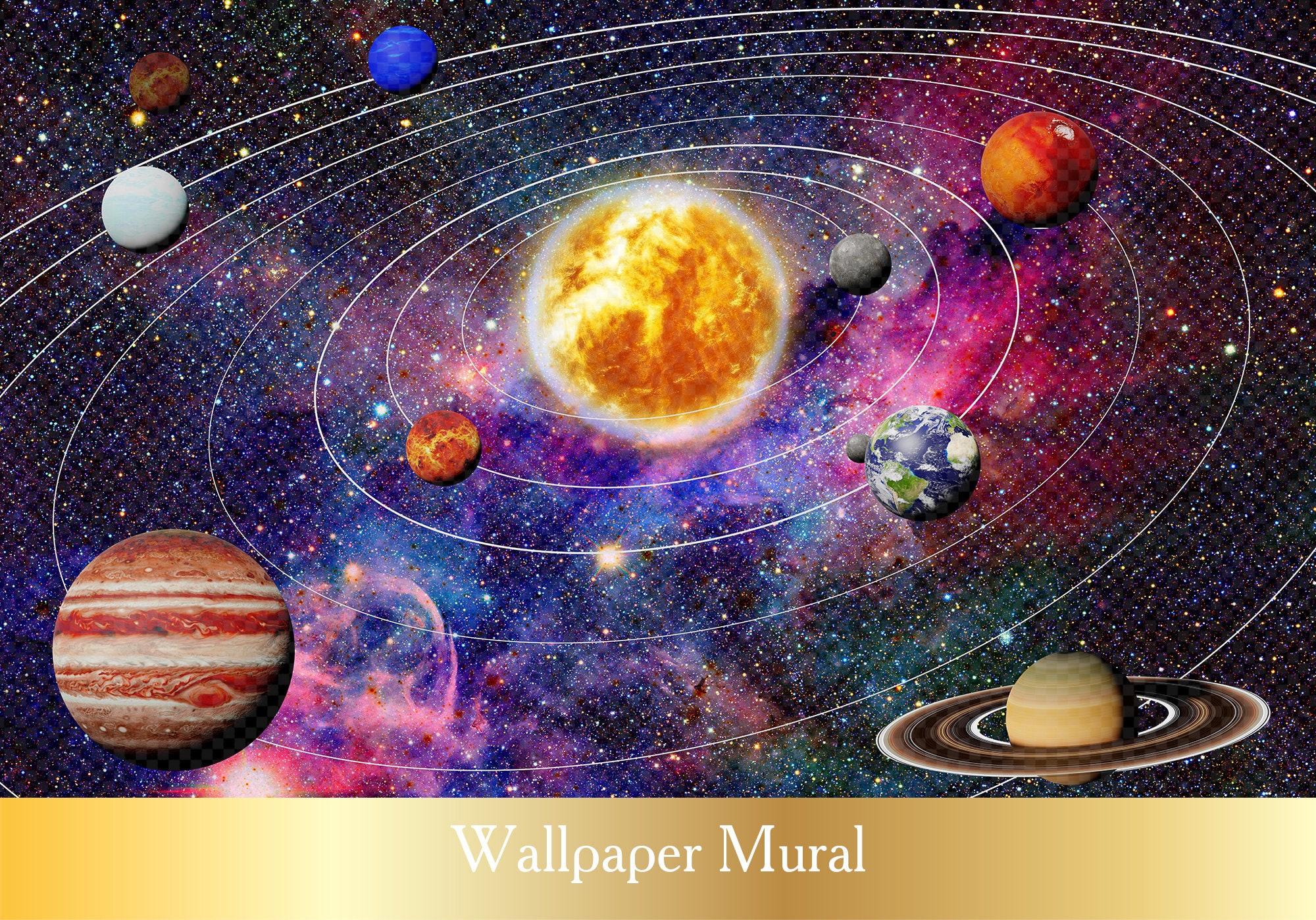 Rainbow Galaxy Solar System Wallpaper Classroom Space Wall - Etsy Canada