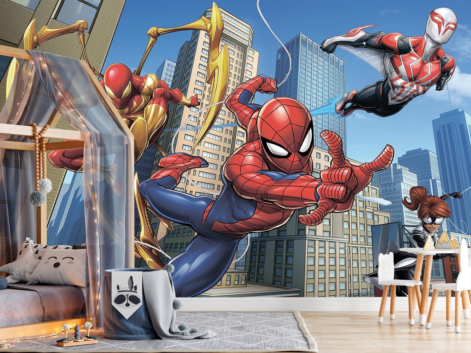 Spiderman Wall Mural Removable, Boy Room Wallpaper Peel and Stick ...