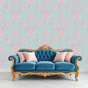 Victorian Wallpaper Damask Removable Wallpaper Mural Self Adhesive Wallpaper Baroque Peel and Stick Wallpaper Grunge Decor Bedroom XC100