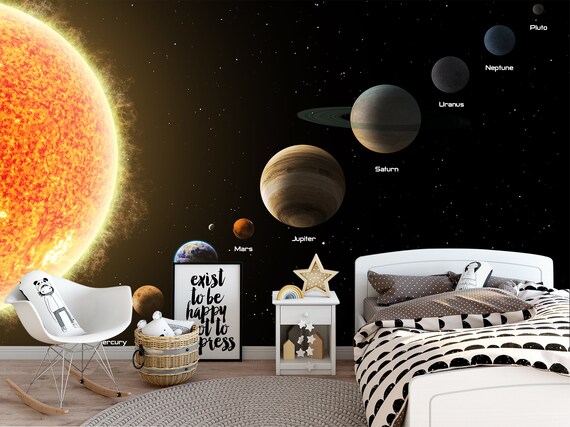 Dark Space Wallpaper Kids Bedroom Solar System Wallpaper Galaxy Space Wall Mural Kid Nursery Self Adhesive Wallpaper Peel Stick X273