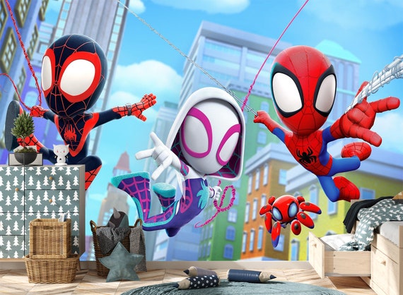 Superhero Spider and His Amazing Friends Wallpaper Peel Stick