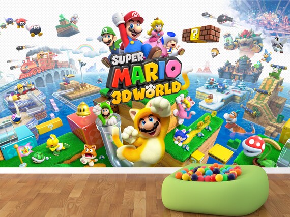 Super Mario 3d Wallpaper For Kids Room Mario Wall Decor Wallpaper Removable Peel Stick Mario Wall Art Children Cartoon Decor X376