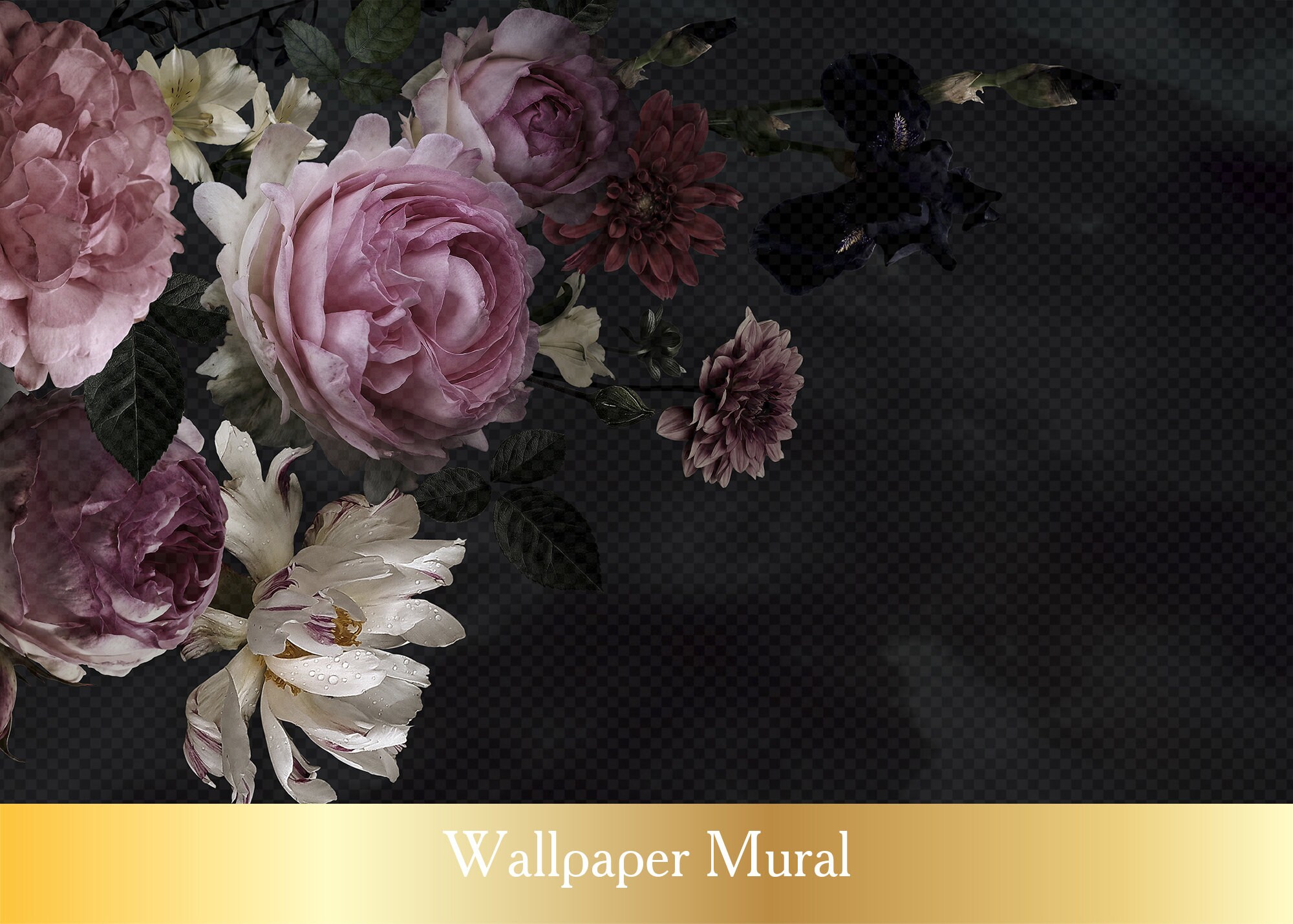 Dark Floral Wallpaper for Nursery Girl / Peony Flower Wall - Etsy Canada