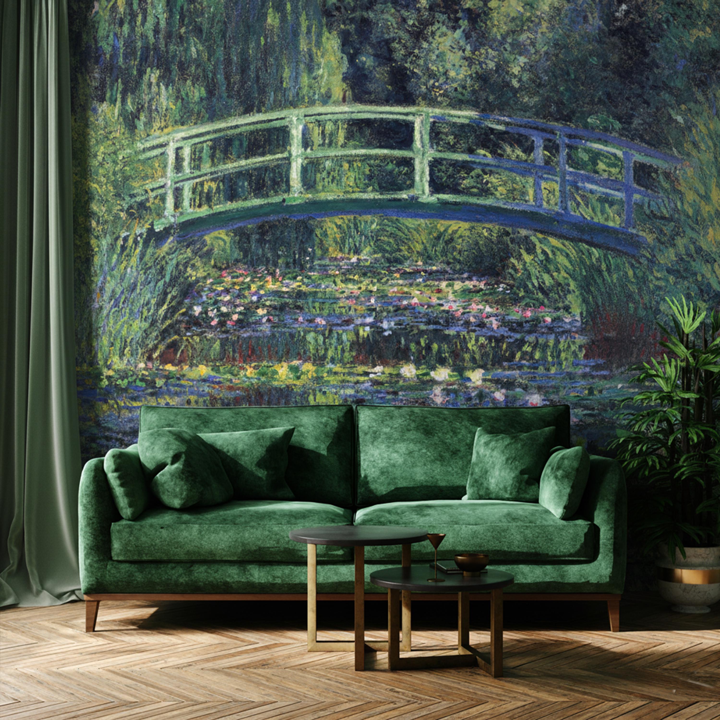 Blue Water Lily Pond by Monet Wall Mural, Impressionism Wallpaper ...