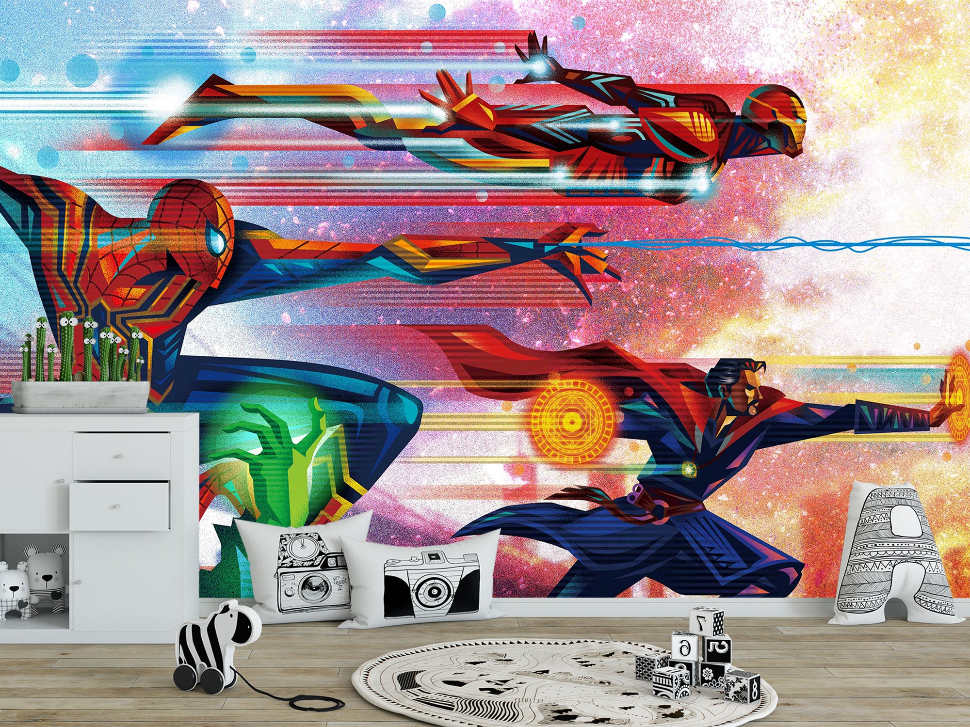 Marvel Comics Wall Mural Iron Man EndGame Wall Art Avengers Etsy