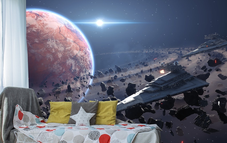 Star Wars Wallpaper Boy Girl Bedroom Starwars Wall Mural - Etsy