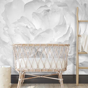 Monochrome Peony Flower Wallpaper Bedroom Peonies Large Floral Wall Mural Girl Nursery Black and White Wall paper Adhesive Beauty Salon X153