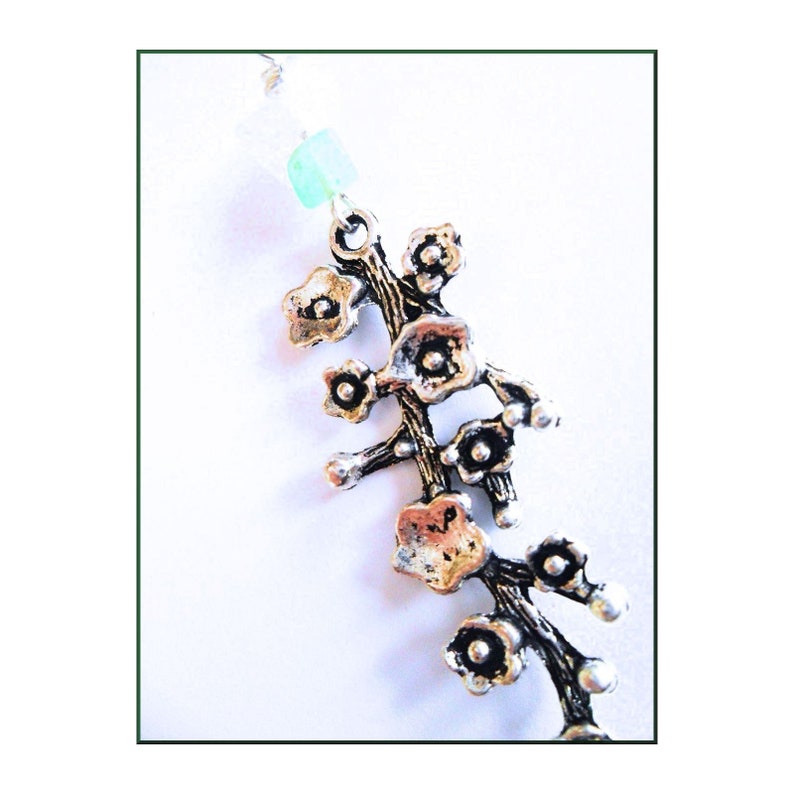 Blossoming Branch in Tibetan Silver with Rose Quartz and Aventurine Ostara Jewelry from Hopkins /& The Witch Spring Accessories