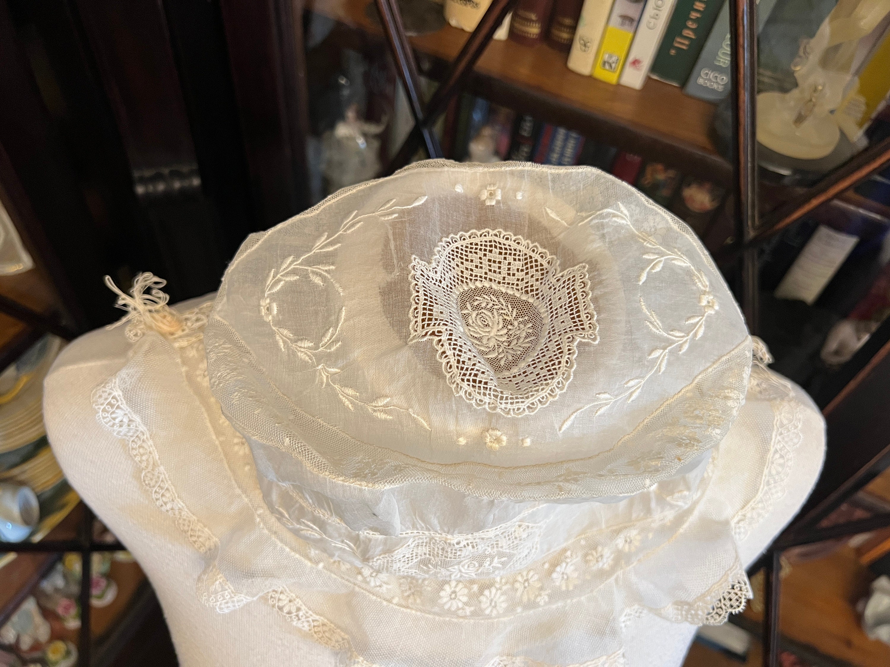 Старинная будуарная кепка чепчик около 1910-х годов с - Etsy