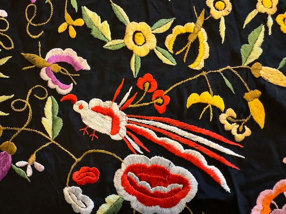 Vintage silk manila shawl (manton) for flamenco. … - image 8