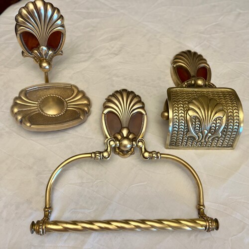 4piece Antique Bathroom Accessories Set. Bronze. Etsy
