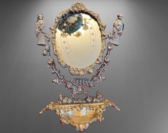 Table mirror - psyche, bronze, vintage, Europe