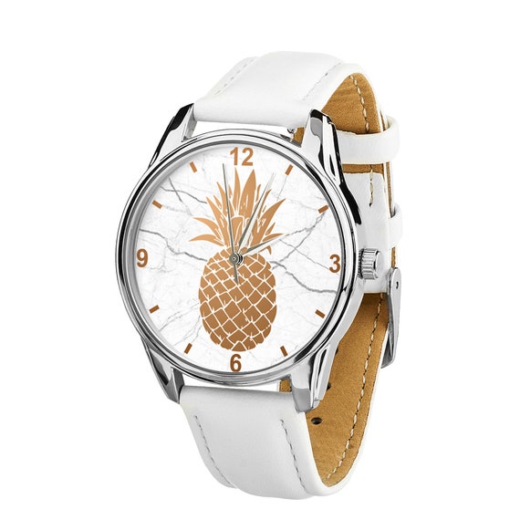Rose Gold Pineapple Watch Pina Ananas Pattern Vintage Watch Etsy