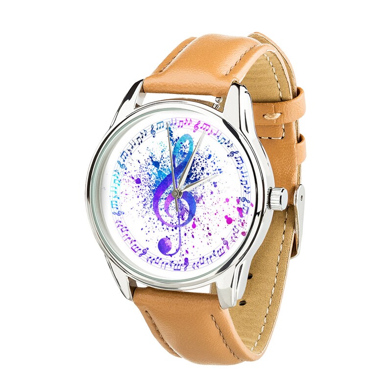 Watercolor Music Note Watch Melody Pattern Watch Men Women Etsy