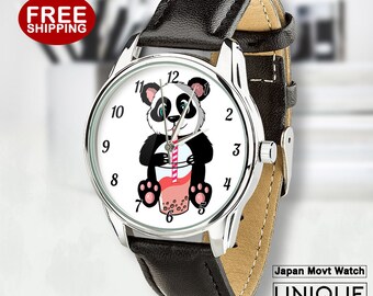 bubble style wood watch