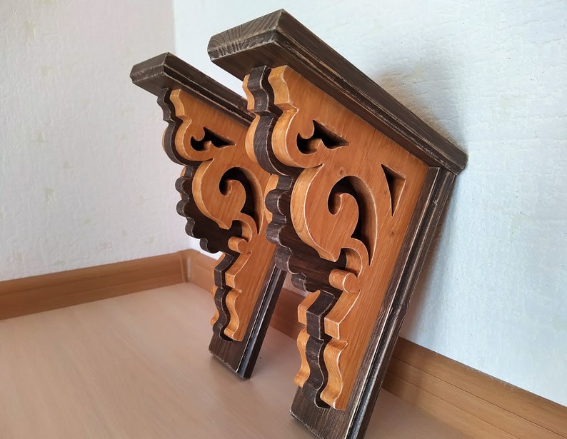 2 Wooden Corbels Painted image 7