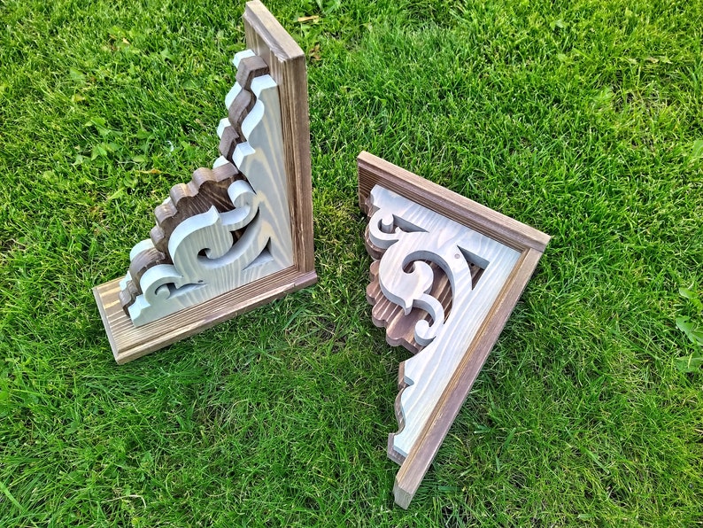2 Wooden Corbels Painted image 9