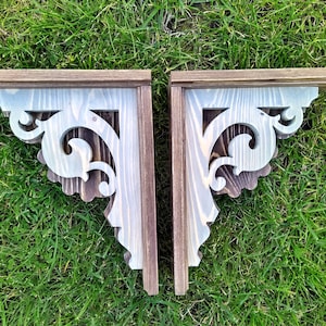 2 Wooden Corbels Painted image 3