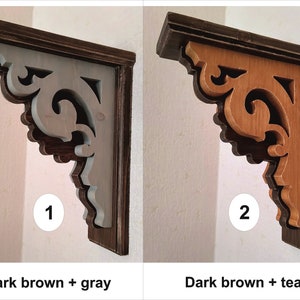 2 Wooden Corbels Painted image 5