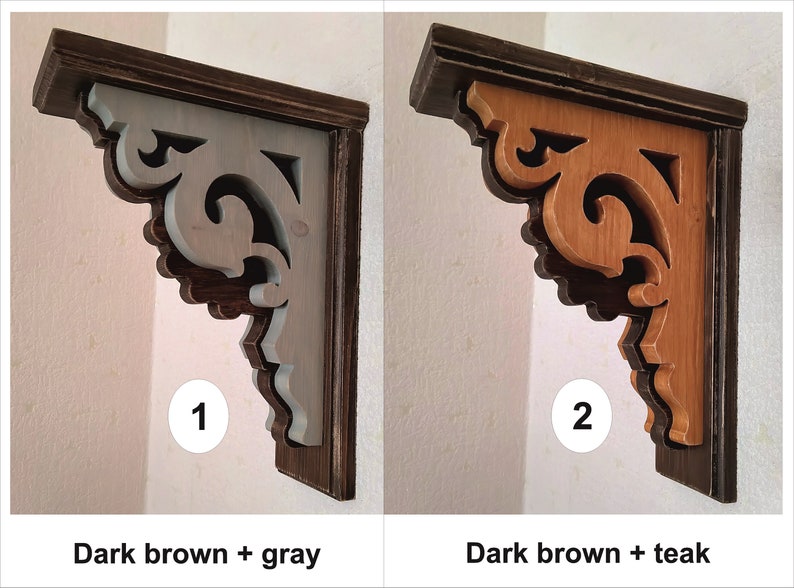 2 Wooden Corbels Painted image 5