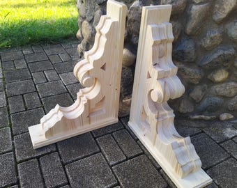 Soportes de estantería de madera tipo ménsula, 2 unidades, 30 x 40 cm.