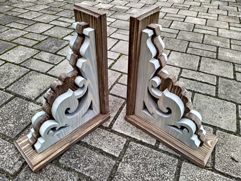 2 Wooden Corbels Painted image 4