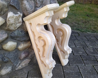 Handgemaakte houten plankbeugels (set van 2)