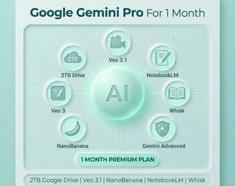 Google Gemini 3 Pro 1 Month | Veo 3.1 | NanoBanana | 2TB Google Drive