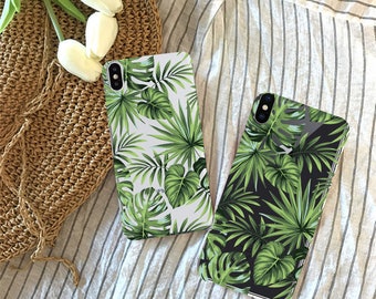 Banana leaves, iPhone xs max, iphone 8 plus, iphone 11,  iphone xr, tropical leaf, iphone x case, iphone 7, iphone 11 rpo max, iphone 8, se