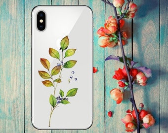 Berries case, iphone x, iphone 8 plus, iphone xs, leaves case, iphone 6s, iphone 7 plus, leaf, iphone se,iphone xs max case, iphone 8 case