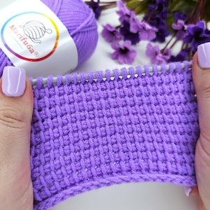 Patrón de crochet en PDF y video: Manta/Afgana/Alfombra tunecina de punto simple