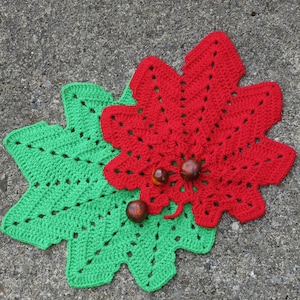 crochet hot pad,doily autumn leaf pattern tutorial for beginner pdf