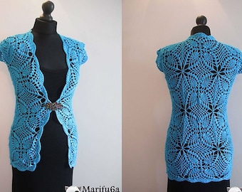 Pineapple crochet Vest jacket cardigan pattern pdf